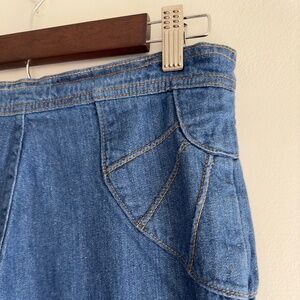 70s Vintage Deadstock 100% Cotton Medium Wash Low Rise Bell Bottom Jeans